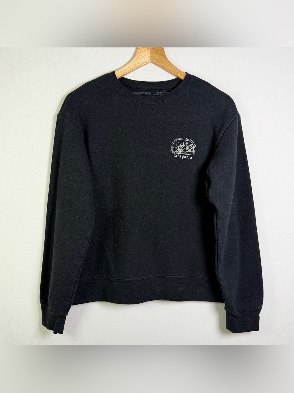 Patagonia Womens S Uprisal Crew Black Graphic Sweatshirt Gorpcore Outdoor Hiking - Picture 2 of 11